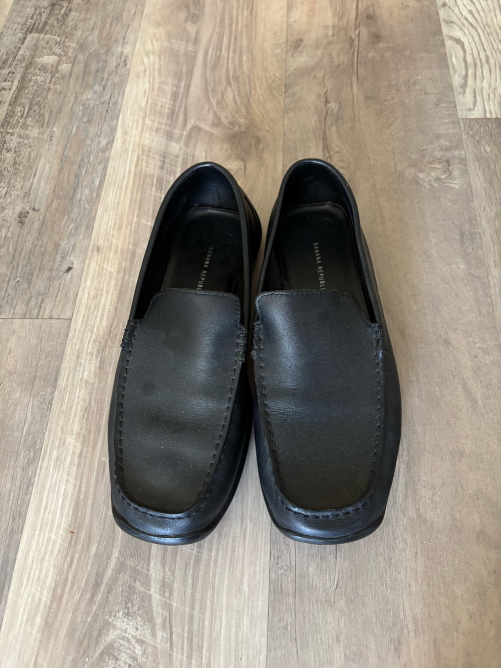 Banana Republic Black Leather Slip-On Loafers for Men 9